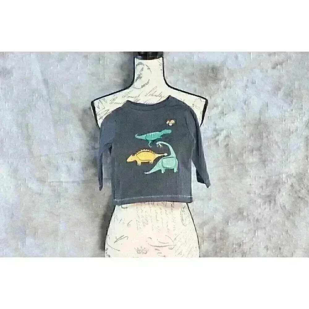 Tommy Bahama size 12m kids long sleeve jersey with peek a boo dinosaurs/lift the - Picture 6 of 13